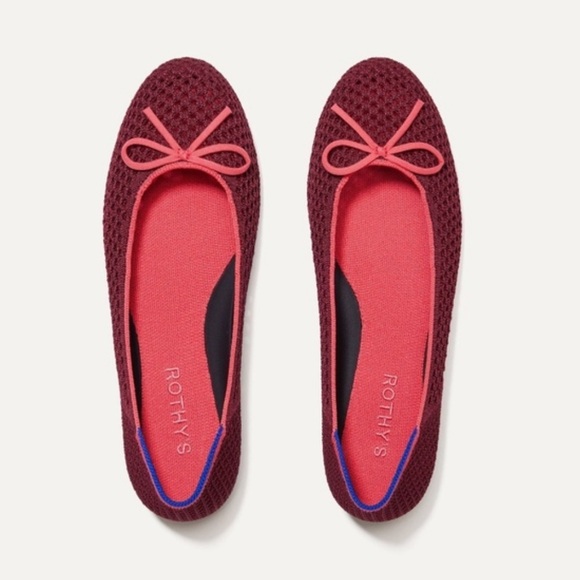 Rothy's Shoes - Rothy's Women's The Ballet Flat With Bows in Berry Mesh